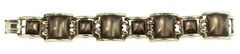 1950s Vintage Tank Bracelet Brown Thermoset Moonglow Lucite Chunky Links MCM