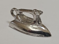 Sterling Silver ~ Iron Charm ~ Clothes Iron ~ VINTAGE