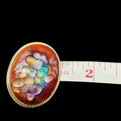 Vintage Abstract Resin Lucite Art Brooch Pin Colorful Modernist Trombone Clasp