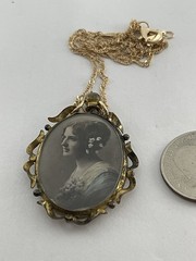 Edwardian Upcycled Double Sided Beautiful Ladies Momento Mori RG Photo Locket