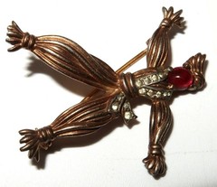 Alfred Philippe Trifari Sterling Rintintin Rag Doll Brooch, 1 1/4″ X 1 5/8″