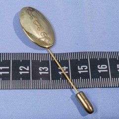 Monogram Gold Tone Pin Brooch Lapel Pin Fashion Jewelry