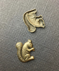 43493 4 Pc Brass Oxidized Small Squirrel Jewelry Finding