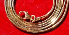 14k yellow gold necklace Italian 18″ faceted snake chain vintage 3.90gr N2998J