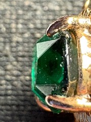 Vintage 18K GF Gold Filled Halo Ring Green Simulated Stone Size 6.5 Estate