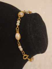 Trifari Goldtone and Faux Pearl Bracelet (1955-1969)
