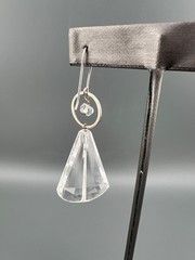 Vintage 925 Quartz Earring Single Sterling Silver Dangle Signed Deb Guyot