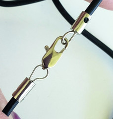 Vintage Red Plexiglass Stylescience Eyewear Holder Black Cord 19.5″ in Card