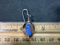4.63g Vintage Sterling Silver 925 Earrings Blue Clear Beaded Dangle Drop M
