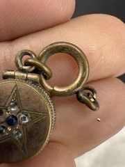 Vintage Paste Stone Gold Filled Locket OES Masonic/ Small Fob Charm