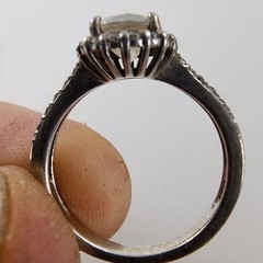 Halo Cocktail Ring Size 8 Sterling Silver 925 Vintage Cluster Band