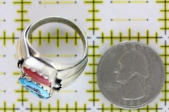 VINTAGE MEN’S INDIAN NATIVE AM STERLING SILVER 925 TURQUOISE CORAL RING 9.75