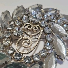 Lot Of 3 VTG Rhinestone Brooches 2 To 2.5 Inches Prong Settings Unsigned