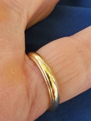 VINTAGE SOLID 14 KARAT GOLD Deco Wedding Band Size 8.25 Milgrain Ring 3.5 Grams