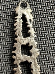 Vintage Sterling Silver 925 Israel Brutalist Open Work Necklace Pendant, 1.25 in