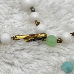 Vintage Pastel Beaded Necklace Layered Plastic Flowers 2 Strand