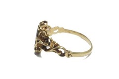 ANTIQUE ENGLISH 15K GOLD ALMANDINE GARNET COCKTAIL RING C1860 NO RESERVE