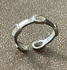 Vtg 925 Sterling Silver Ring Open Chain Link Industrial Modernist Sz 3.5 – 4.25