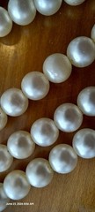 Vintage 3 Strand Necklace Faux Pearls Crystals Marked LAGUNA