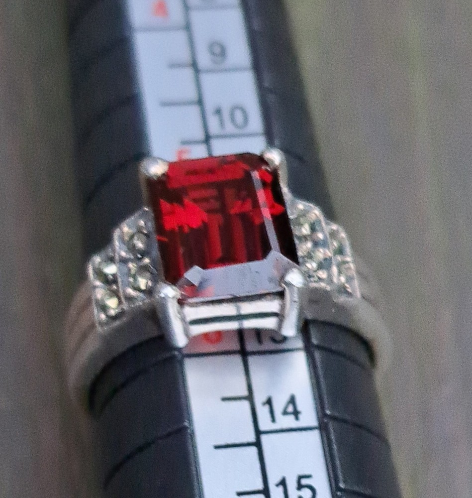 ruby ring sterling silver Vintage