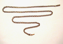 Vintage English 9k /9C Gold Rolo Link Chain Barrel Clasp 18” Necklace 4.8g