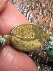 Vintage Turquoise Chinese Export Necklace with Silver Filigree Clasp 24″ 89g