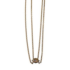 Opal Gold filled Fob Nouveau Slide Necklace 25.25” 1.9mm Chain Gf victorian 9.1g