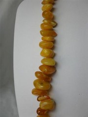 Antique Chinese Baltic Butterscotch Egg Yolk Amber Big Beads Necklace 74 Grams