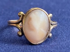 Antique 14K Yellow Gold Carved Silhouette Ring 2g Fine Jewelry Size 6.5 Band