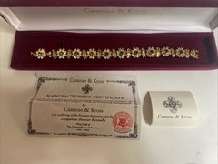 Camrose & Kross Jackie Kennedy Vintage Amber Gold Tone Flower Link Bracelet