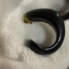 VTG Acrylic Lucite Chunky Puffy Hoop Black Earrings Modernist Sculptural
