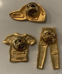 Three Vintage Gold Tone Lady Remington Pins By Jonette Jewelry Hat Shirt Pants