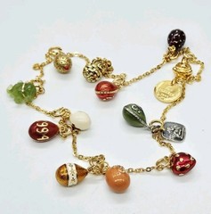 Joan Rivers Red Cross Heart Elephant Swan Basket Connect Necklace 14 Charms