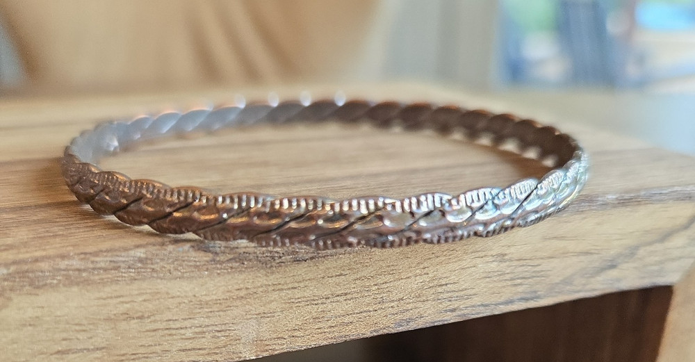 Vintage Copper Brass twisted Rope Bangle Bracelet Stackable Bohemian artisan