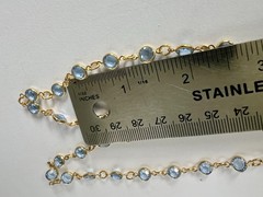 Vintage Austrian Crystal USA Blue Color Crystal Bezel Necklace