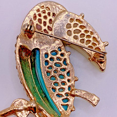 Vintage Bird Brooch Parrot Figural Animal Rhinestone Multicolor Retro Costume