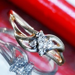 10k yellow gold ring natural diamond size 4.5 swirl vintage handmade 1.10g N3721