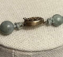 Vintage Jade Graduated Stamped Silver Hand Knotted Necklace For Women￼