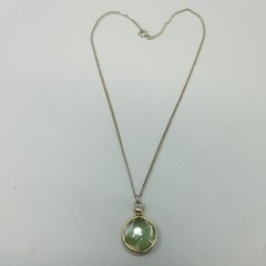 Vintage Four Leaf Clover Bubble Charm Pendant Necklace 18 Inch Chain Good Luck