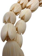 Vintage Hawaiian Ming Style Pikake Jasmine Beaded Necklace 26” Earring Set WB3