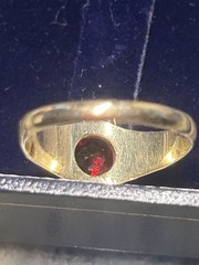 Ostby Barton vintage 10k gold ring with synthetic ruby