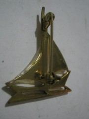 Brass Sailboat 1 1/4″ Brooch w/ “Mother of Pearl” Sails, Compare on Etsy @ $85+