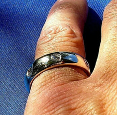 Original EARTH MINED DIAMOND 14K GOLD Deco Band Eternity Anniversary Ring S 10.5