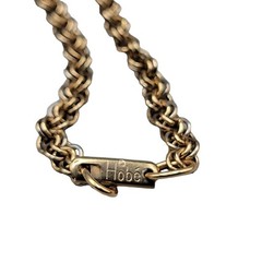 Hobe Statement Pendant Necklace Mayan Inspired 20″ Gold Tone Chain Vintage