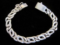 VTG STERLING SILVER CHAIN 8.25 in MELESIO RODRIGUEZ TR-114 56 gms TAXCO MEXICO