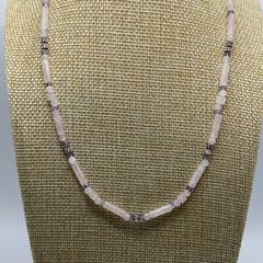 Sajen 925 Sterling Silver Necklace Rose Quartz Amethyst Beaded Accents Vintage