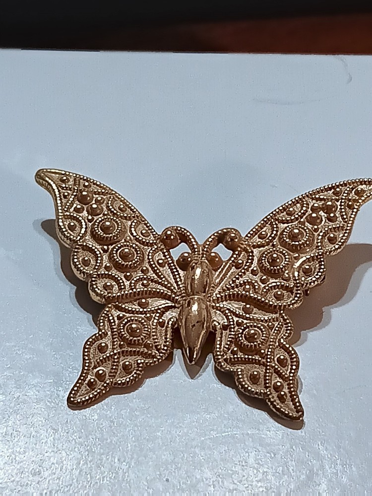 Miriam Haskell Vintage Gold-tone Butterfly Brooch