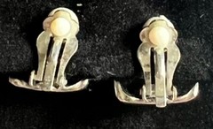 Silver Tone Square Clip On Earrings Rounded Edges Cushion Clip
