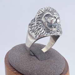 Three Dimensional Lion Head Statement Ring VTG Sterling Silver 925 Size 11.75