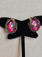 Vintage Judy Lee Dragons breath earrings clip on